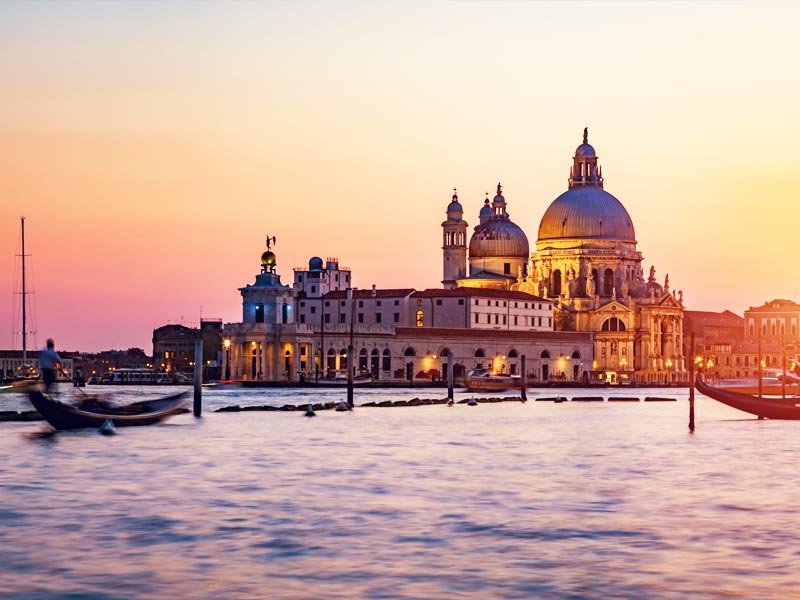 Splendida vista di Venezia al tramonto